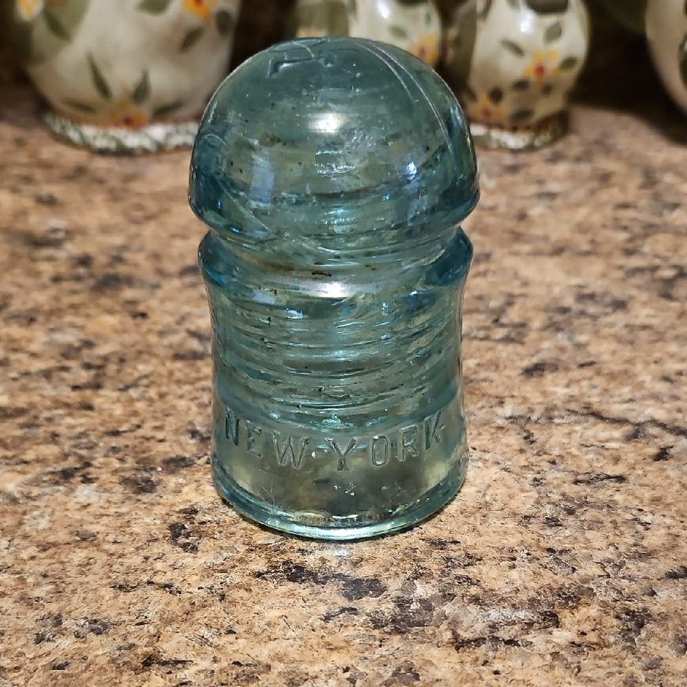 Glass Insulator Antique Brookfield New York Glass telephone